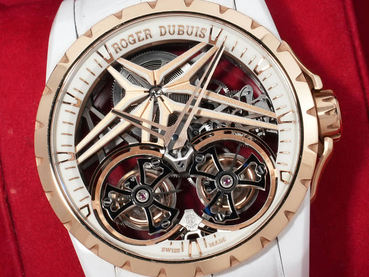 Roger Dubuis Excalibur Double Tourbillon Ref. DBEX0952 White Ceramic Skeleton Dial Pre-owned 78tt3phi