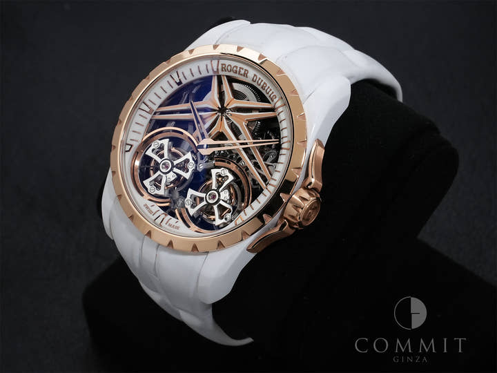 Roger Dubuis Excalibur Double Tourbillon Ref. DBEX0952 White Ceramic Skeleton Dial Pre-owned 78tt3phi