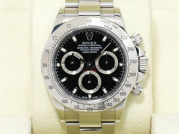 ロレックス デイトナ Ref.116520 ステンレススチール ブラック文字盤 美中古 muunosmv