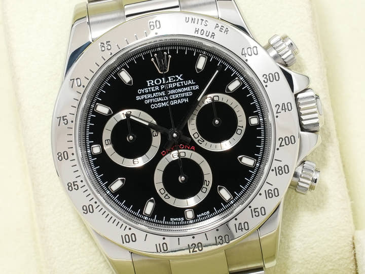 ロレックス デイトナ Ref.116520 ステンレススチール ブラック文字盤 美中古 muunosmv