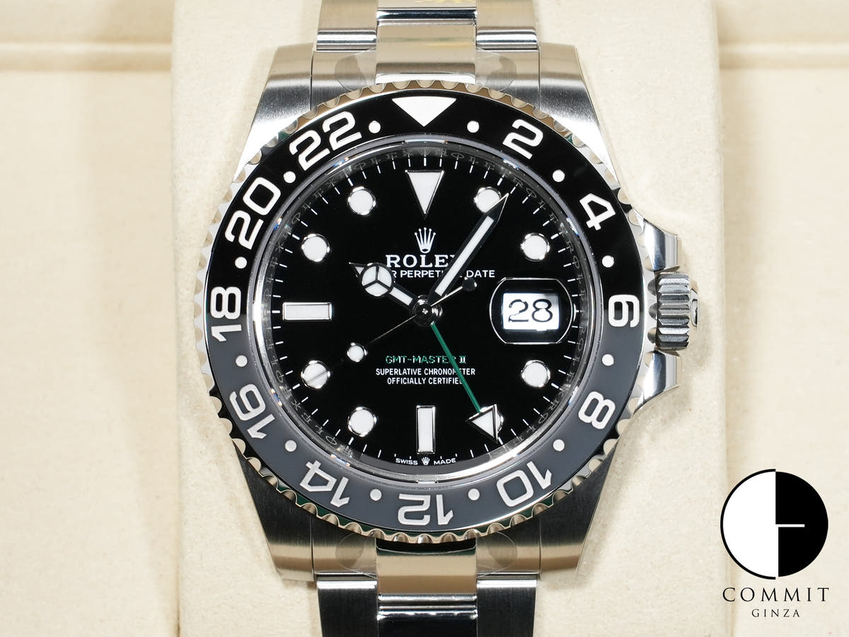 ロレックス GMTマスターII Ref.126710GRNR ステンレススチール ブラック文字盤 オイスターブレスレット 未使用 m8zftefk