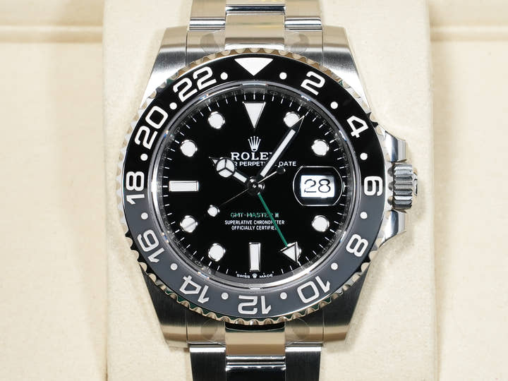 ロレックス GMTマスターII Ref.126710GRNR ステンレススチール ブラック文字盤 オイスターブレスレット 未使用 m8zftefk