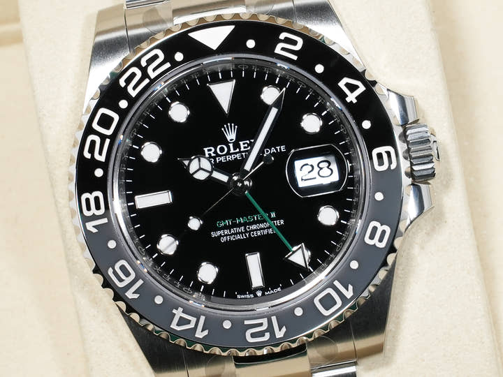 ロレックス GMTマスターII Ref.126710GRNR ステンレススチール ブラック文字盤 オイスターブレスレット 未使用 m8zftefk