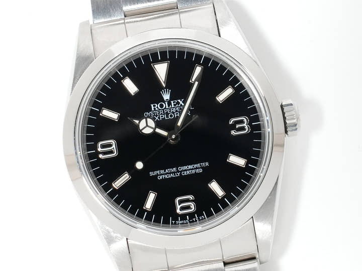 ロレックス エクスプローラーI Ref.14270 ステンレススチール ブラック文字盤 オイスターブレスレット 美中古 wmz3n56e
