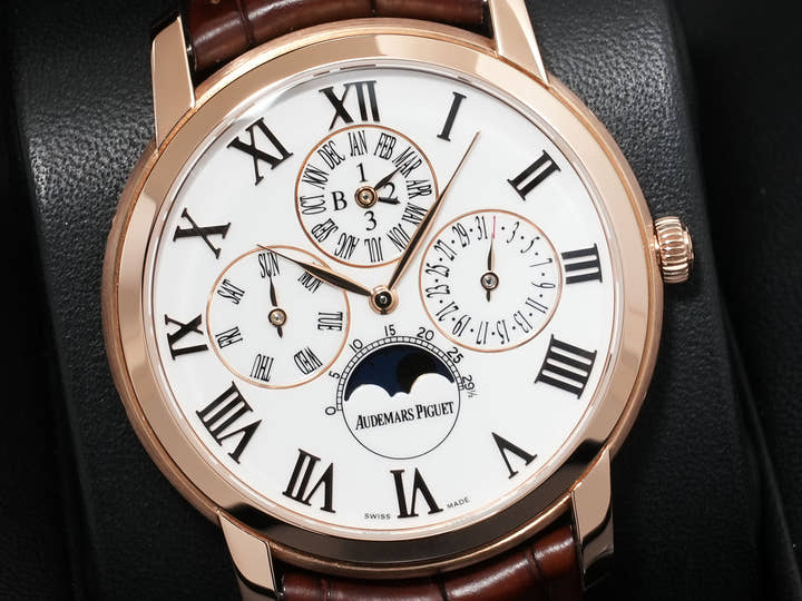 オーデマピゲ ジュール オーデマ パーペチュアルカレンダー Ref.26391OR.OO.D088CR.01 ピンクゴールド ホワイトエナメル文字盤 美品 2ky5roux