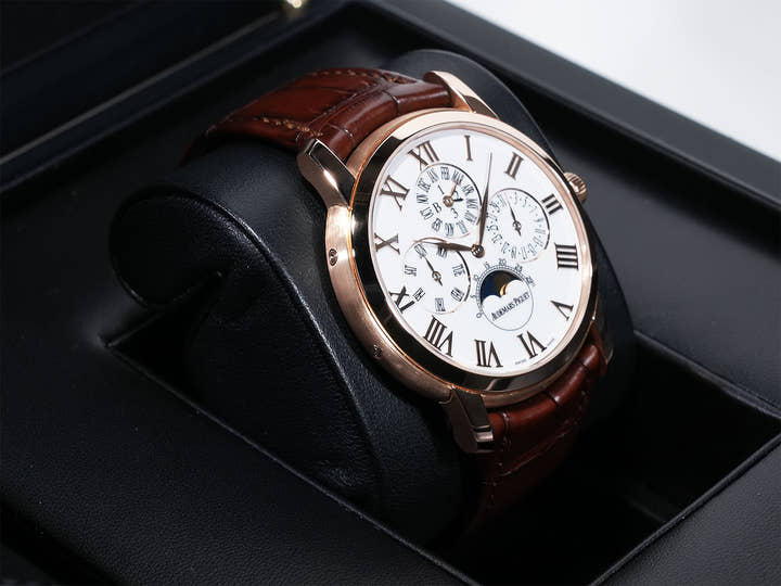 オーデマピゲ ジュール オーデマ パーペチュアルカレンダー Ref.26391OR.OO.D088CR.01 ピンクゴールド ホワイトエナメル文字盤 美品 2ky5roux