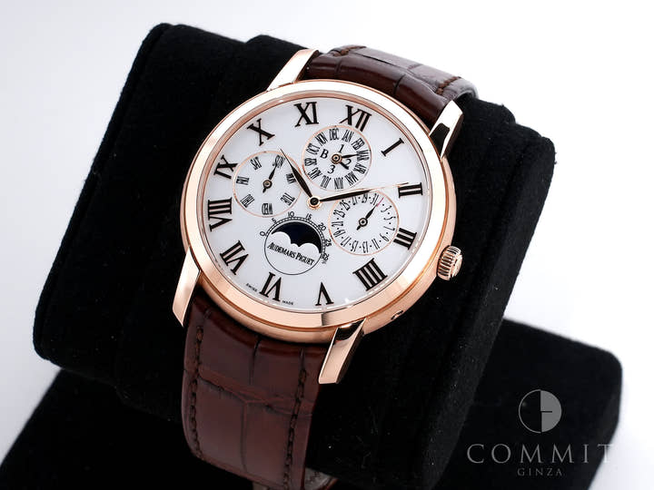 オーデマピゲ ジュール オーデマ パーペチュアルカレンダー Ref.26391OR.OO.D088CR.01 ピンクゴールド ホワイトエナメル文字盤 美品 2ky5roux