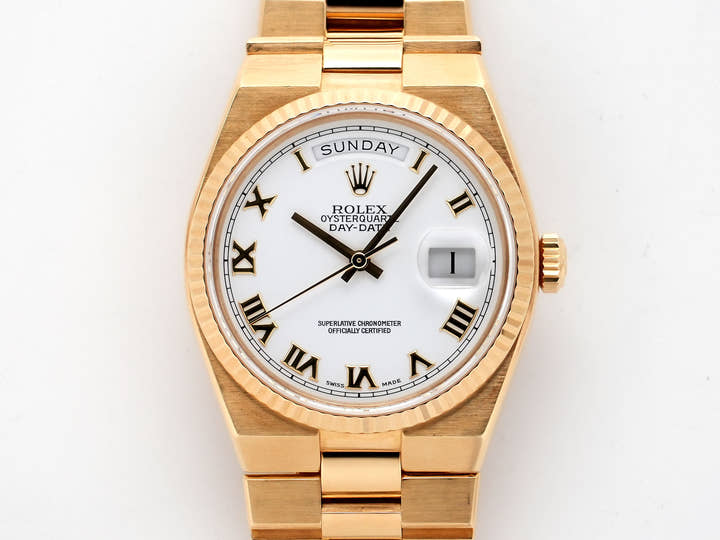 ロレックス オイスタークォーツ デイデイト36 Ref.19018 イエローゴールド ホワイトローマン文字盤 中古 k5b6hpzt