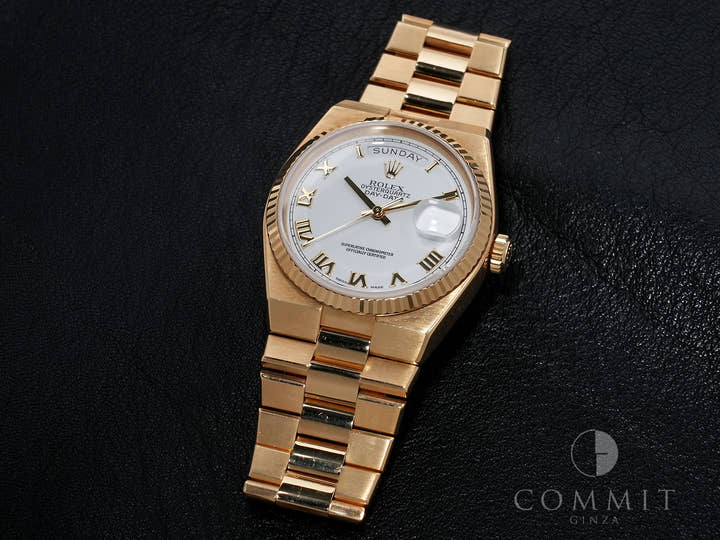 ロレックス オイスタークォーツ デイデイト36 Ref.19018 イエローゴールド ホワイトローマン文字盤 中古 k5b6hpzt