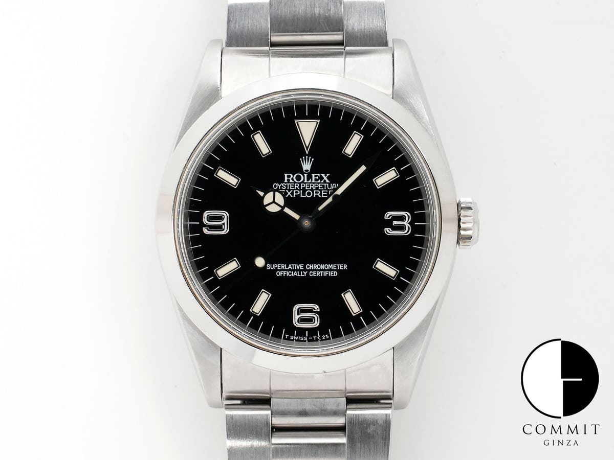 Pre-owned Rolex Explorer I Ref. 14270 Stainless Steel Black Dial Oyster Bracelet ba6ruwmy