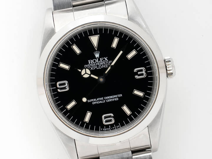 Pre-owned Rolex Explorer I Ref. 14270 Stainless Steel Black Dial Oyster Bracelet ba6ruwmy