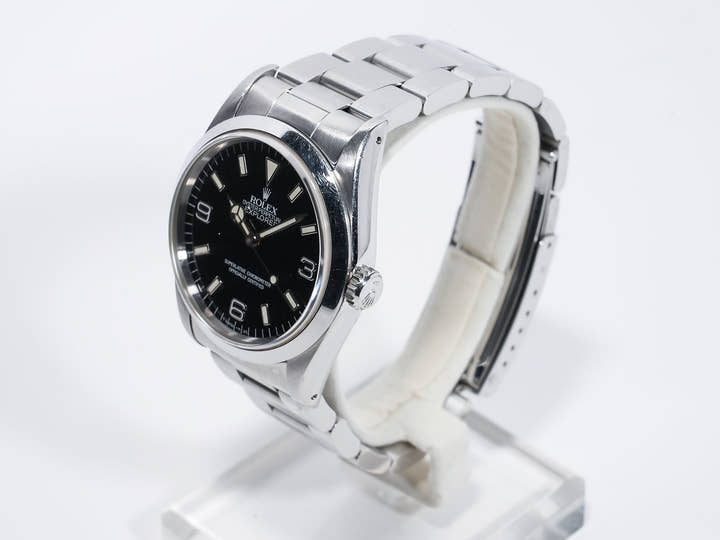 Pre-owned Rolex Explorer I Ref. 14270 Stainless Steel Black Dial Oyster Bracelet ba6ruwmy