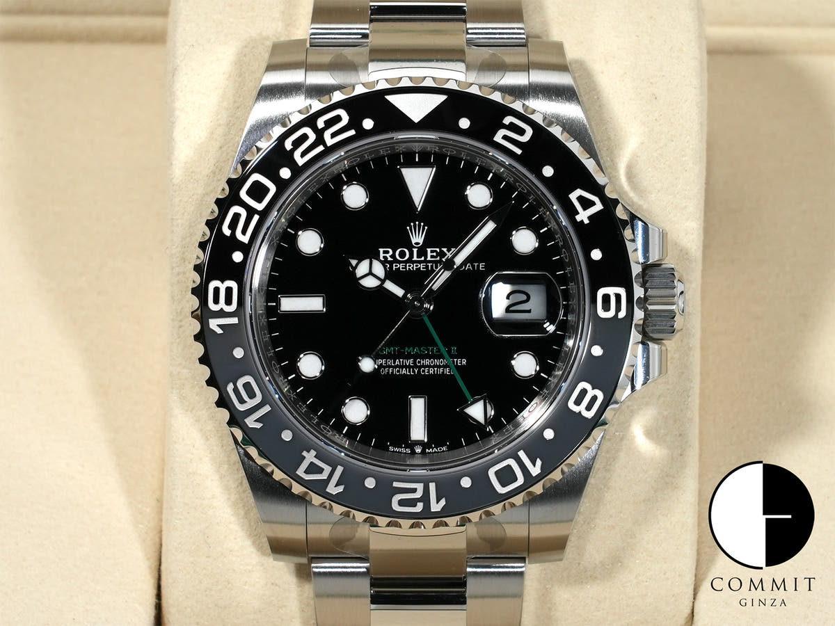 ロレックス GMTマスターII Ref.126710GRNR ステンレススチール ブラック文字盤 オイスターブレスレット 未使用 aybepj9e