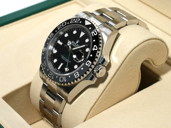 ロレックス GMTマスターII Ref.126710GRNR ステンレススチール ブラック文字盤 オイスターブレスレット 未使用 aybepj9e