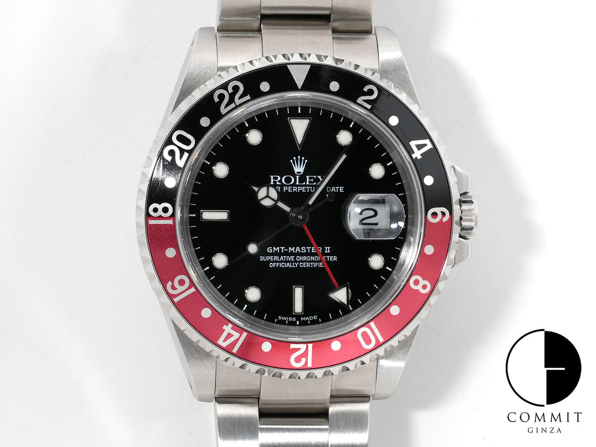 ロレックス GMTマスターII Ref.16710 ステンレススチール ブラック文字盤 オイスターブレスレット 美中古 82x258r5