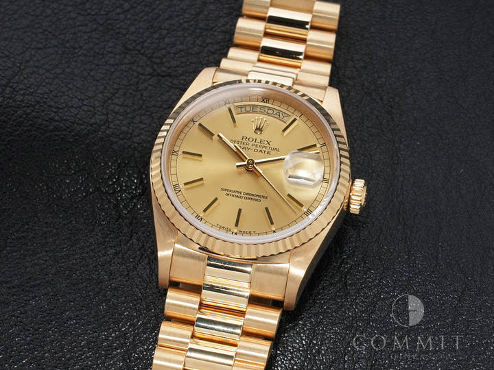 ロレックス デイデイト36 Ref.18038 イエローゴールド シャンパン文字盤 美品 4nxq8mcn