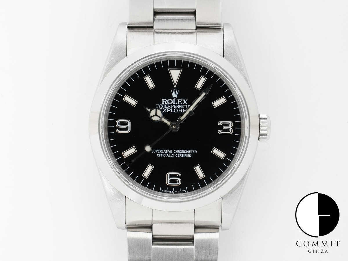 ロレックス エクスプローラーI Ref.14270 ステンレススチール ブラック文字盤 オイスターブレスレット 中古 whw364kp