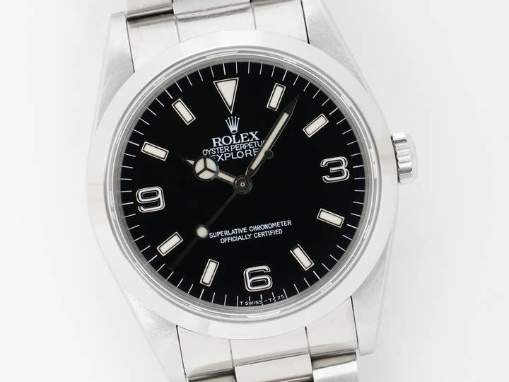 ロレックス エクスプローラーI Ref.14270 ステンレススチール ブラック文字盤 オイスターブレスレット 中古 whw364kp