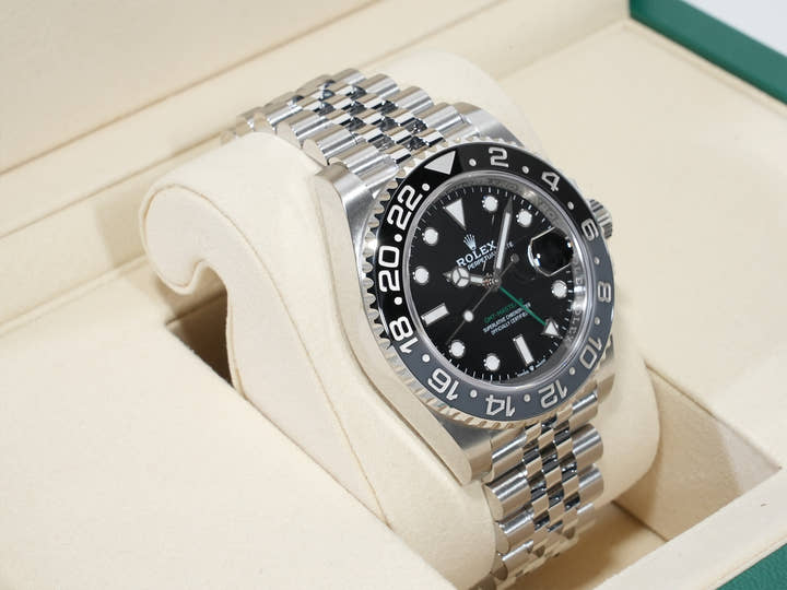 ロレックス GMTマスターII Ref.126710GRNR ステンレススチール ブラック文字盤 ジュビリーブレスレット 未使用 m5a8gya7