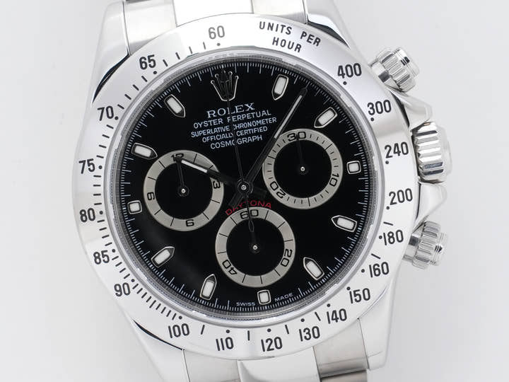 ロレックス デイトナ Ref.116520 ステンレススチール ブラック文字盤 美中古 s8h88rqs