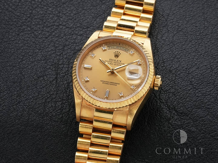 ロレックス デイデイト36 Ref.18038A イエローゴールド シャンパン文字盤 中古 ut5obc78