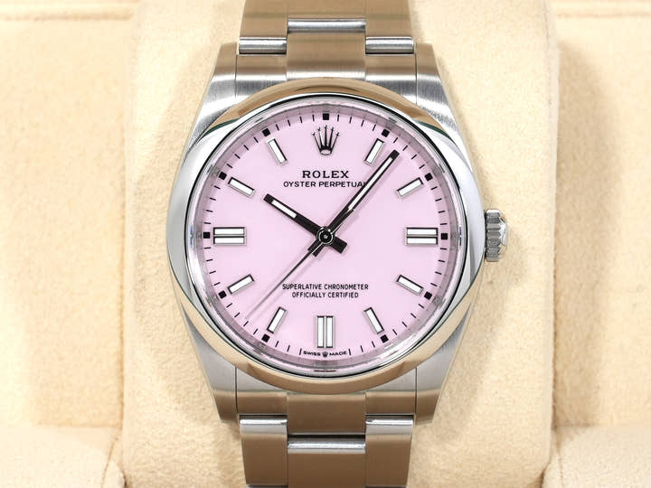 Rolex Oyster Perpetual 36 Ref. 126000 Stainless Steel Candy Pink Dial Excellent Condition sjhugi8g