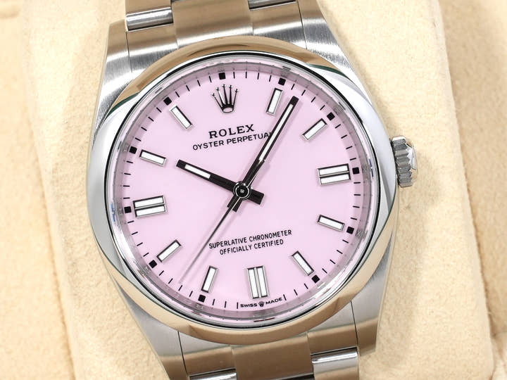 Rolex Oyster Perpetual 36 Ref. 126000 Stainless Steel Candy Pink Dial Excellent Condition sjhugi8g