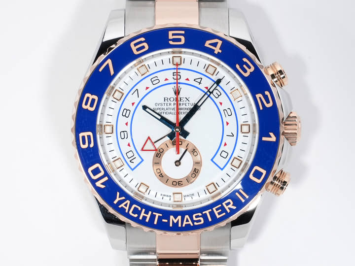 Rolex Yacht-Master II Ref. 116681 Stainless Steel/Everose Gold White Dial Excellent Condition zbjx2556