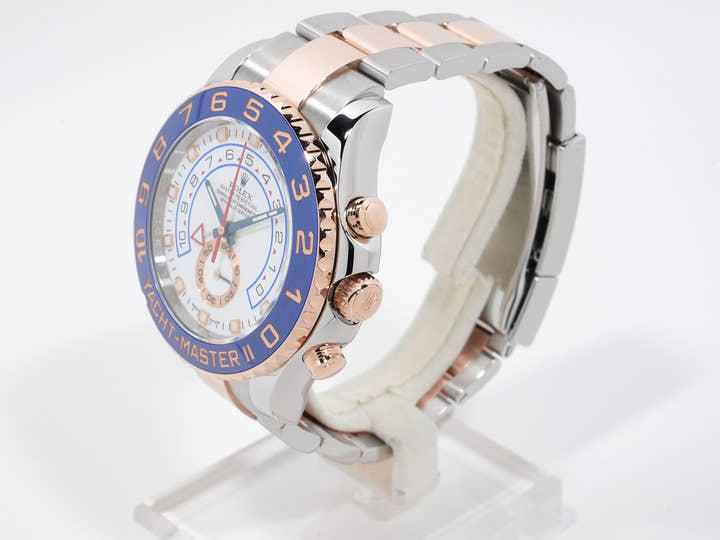 Rolex Yacht-Master II Ref. 116681 Stainless Steel/Everose Gold White Dial Excellent Condition zbjx2556