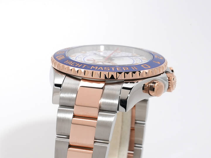 Rolex Yacht-Master II Ref. 116681 Stainless Steel/Everose Gold White Dial Excellent Condition zbjx2556