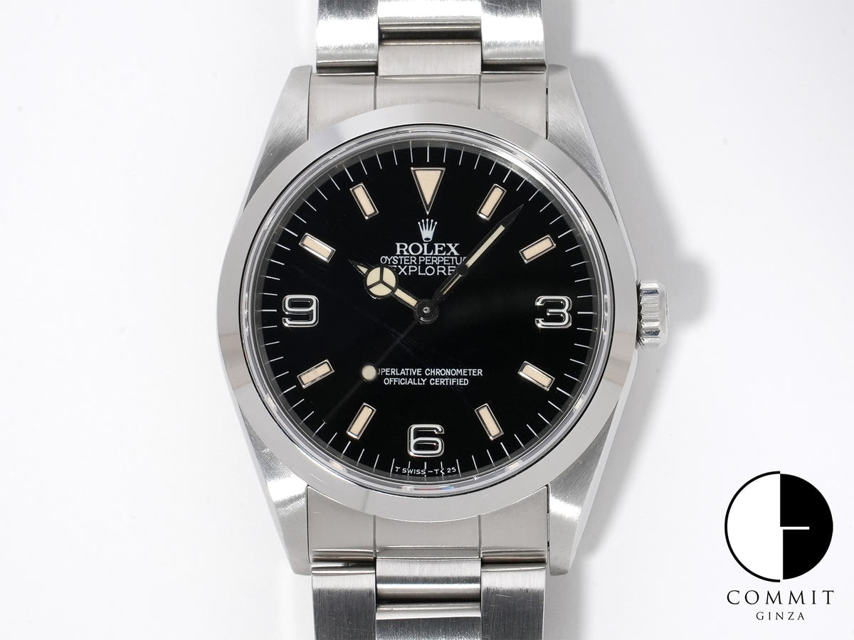Pre-owned Rolex Explorer I Ref. 14270 Stainless Steel Black Dial Oyster Bracelet hvrwyk6t