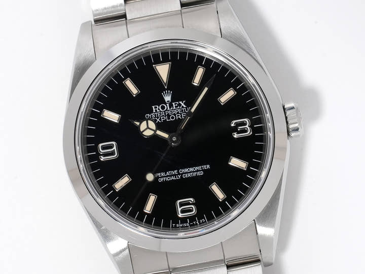Pre-owned Rolex Explorer I Ref. 14270 Stainless Steel Black Dial Oyster Bracelet hvrwyk6t