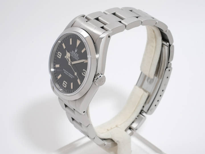 Pre-owned Rolex Explorer I Ref. 14270 Stainless Steel Black Dial Oyster Bracelet hvrwyk6t