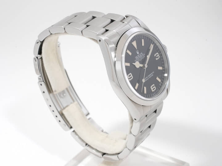 Pre-owned Rolex Explorer I Ref. 14270 Stainless Steel Black Dial Oyster Bracelet hvrwyk6t