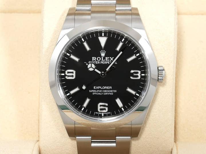 Rolex Explorer I Ref. 214270 Stainless Steel Black Dial Oyster Bracelet Unused h4t56fek