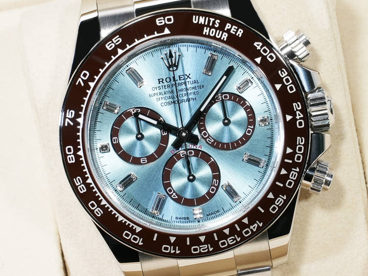 Rolex Daytona Ref. 126506A Platinum Ice Blue with 11 Diamond Dial, Unused, 56whytpt