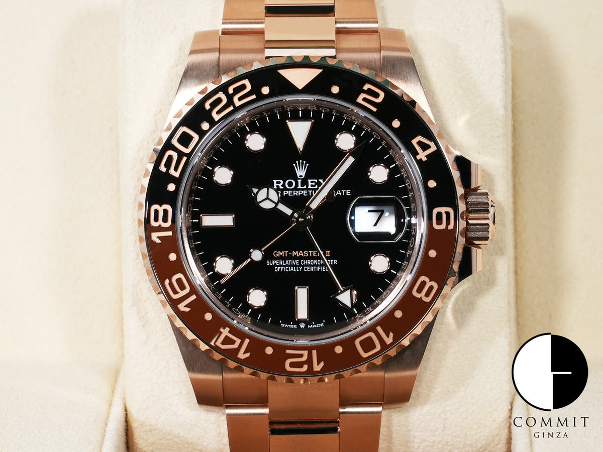Rolex GMT-Master II Ref. 126715CHNR Everose Gold Black Dial Oyster Bracelet Unused 68rrd5tc