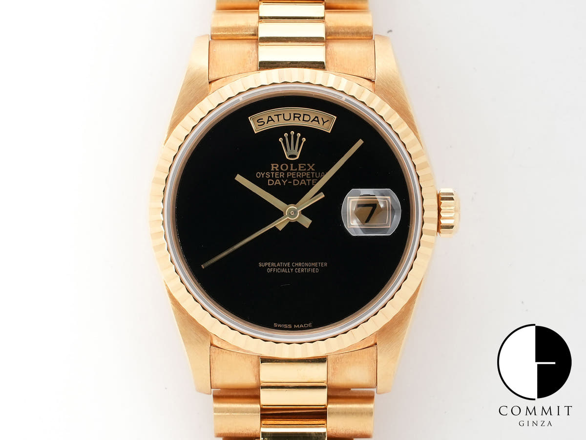 Rolex Day-Date 36 Ref. 18238 Yellow Gold Onyx Dial Pre-owned v7jmidqe