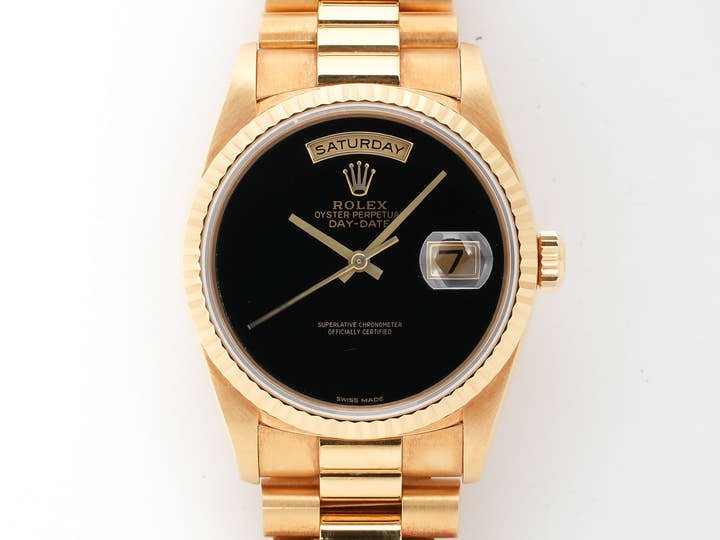 Rolex Day-Date 36 Ref. 18238 Yellow Gold Onyx Dial Pre-owned v7jmidqe