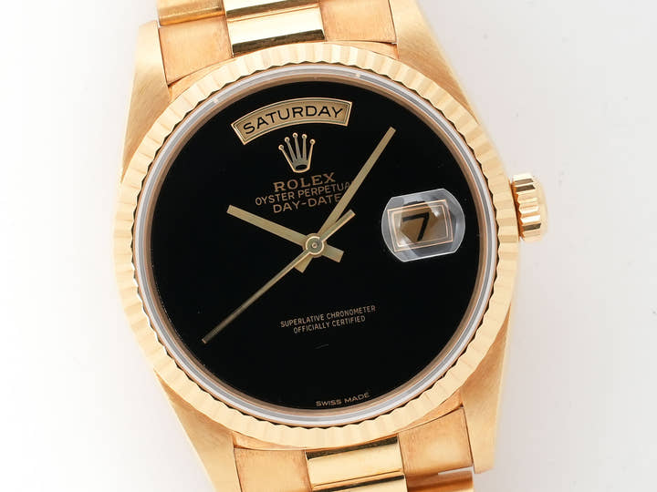 Rolex Day-Date 36 Ref. 18238 Yellow Gold Onyx Dial Pre-owned v7jmidqe