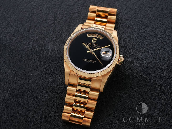 Rolex Day-Date 36 Ref. 18238 Yellow Gold Onyx Dial Pre-owned v7jmidqe