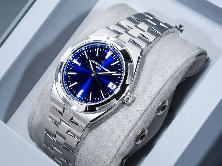 ヴァシュロンコンスタンタン オーヴァーシーズ オートマティック Ref.4520V/210A-B128 ステンレススチール ブルー文字盤 美品 sjoogbs2