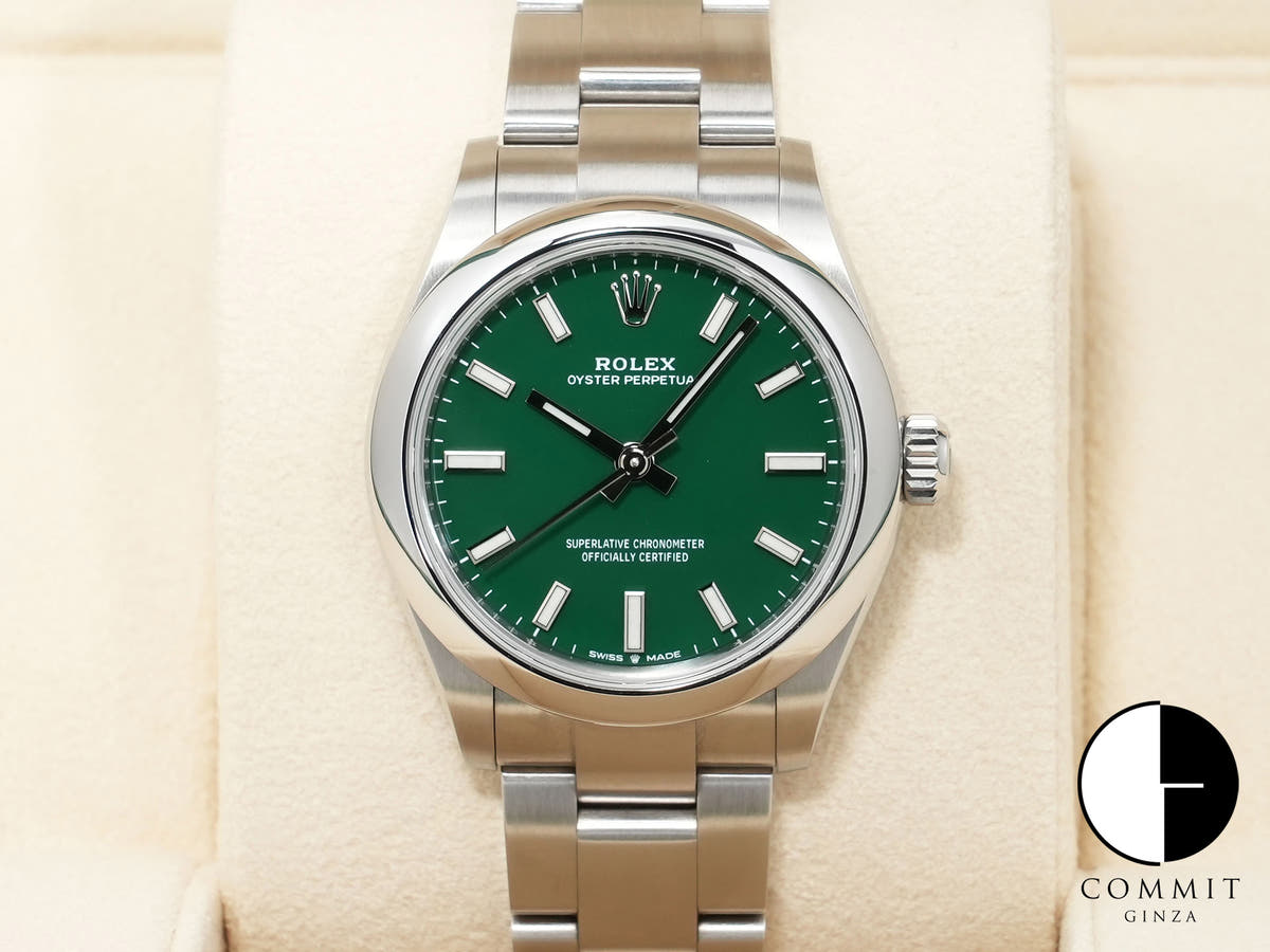 ロレックス オイスターパーペチュアル31 Ref.277200 ステンレススチール グリーン文字盤 中古 nvb4sa2p