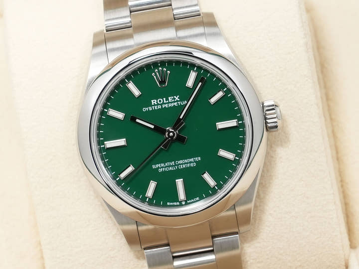 ロレックス オイスターパーペチュアル31 Ref.277200 ステンレススチール グリーン文字盤 中古 nvb4sa2p