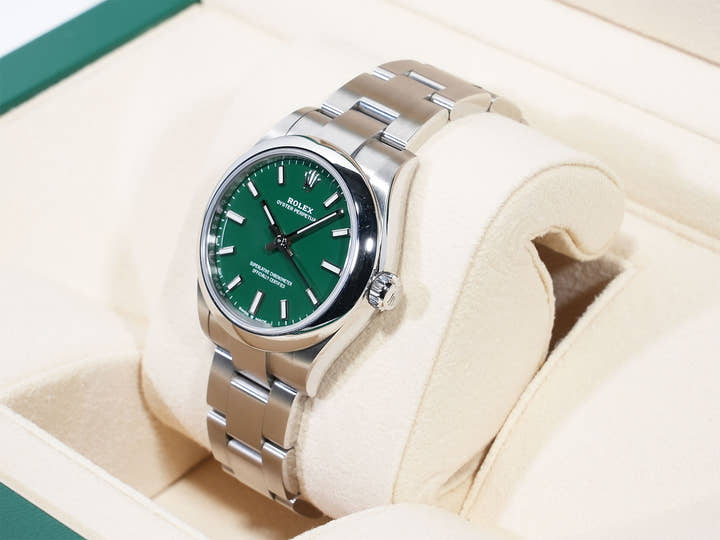 ロレックス オイスターパーペチュアル31 Ref.277200 ステンレススチール グリーン文字盤 中古 nvb4sa2p