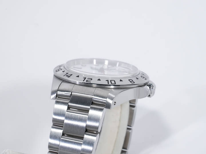 ロレックス エクスプローラーII Ref.16570 ステンレススチール ホワイト文字盤 オイスターブレスレット 中古 qka9vzyy