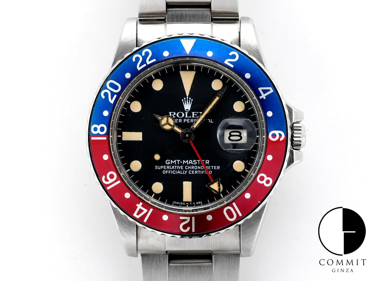ロレックス GMTマスター Ref.16750 ステンレススチール ブラック文字盤 オイスターブレスレット 中古 fyakrdte