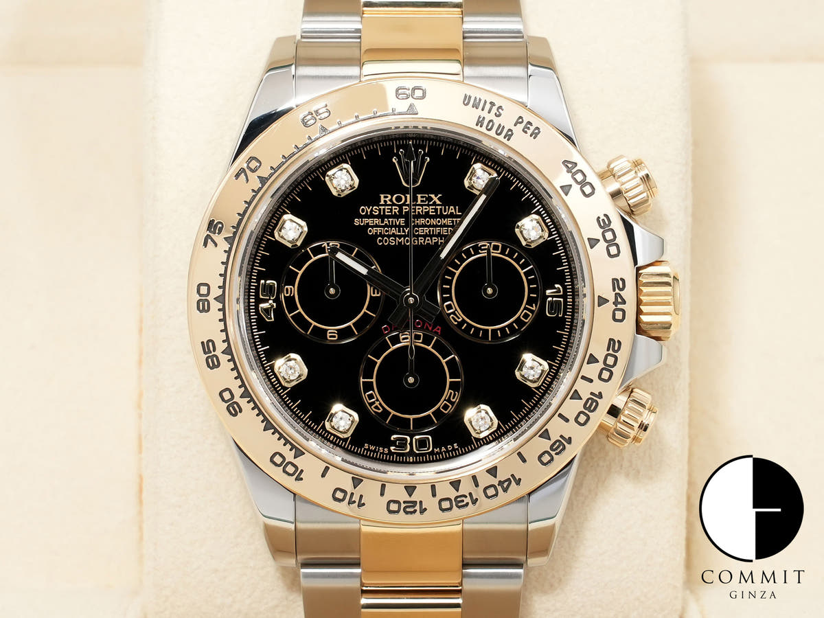 ロレックス デイトナ Ref.116503G ステンレススチール/イエローゴールド ブラックx8Pダイヤ文字盤 中古 pjjnkqkf