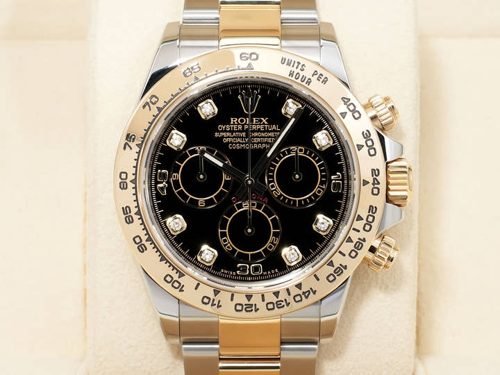 ロレックス デイトナ Ref.116503G ステンレススチール/イエローゴールド ブラックx8Pダイヤ文字盤 中古 pjjnkqkf