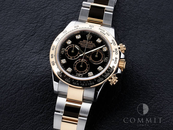 ロレックス デイトナ Ref.116503G ステンレススチール/イエローゴールド ブラックx8Pダイヤ文字盤 中古 pjjnkqkf